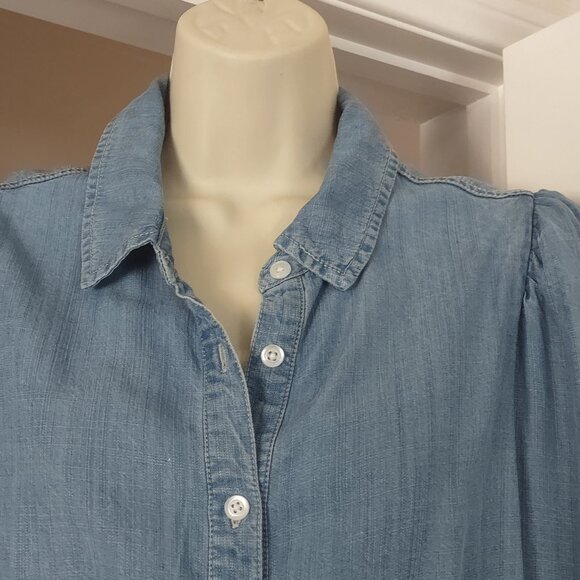 For The Republic Women’s Denim Button-up Shirt  - MEDIUM - Picture 6 of 13